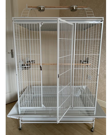 Parrot-Supplies San Francisco Premium Play Top Macaw Cage - White